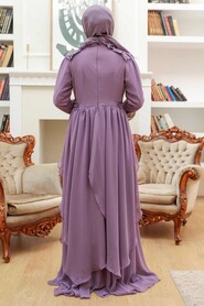 Lila Hijab Evening Dress 25807LILA - Thumbnail