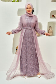Lila Hijab Evening Dress 56291LILA - Thumbnail