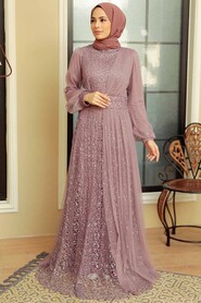 Lila Hijab Evening Dress 5696LILA - Thumbnail