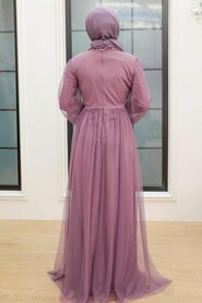 Lila Hijab Evening Dress 9170LILA - Thumbnail