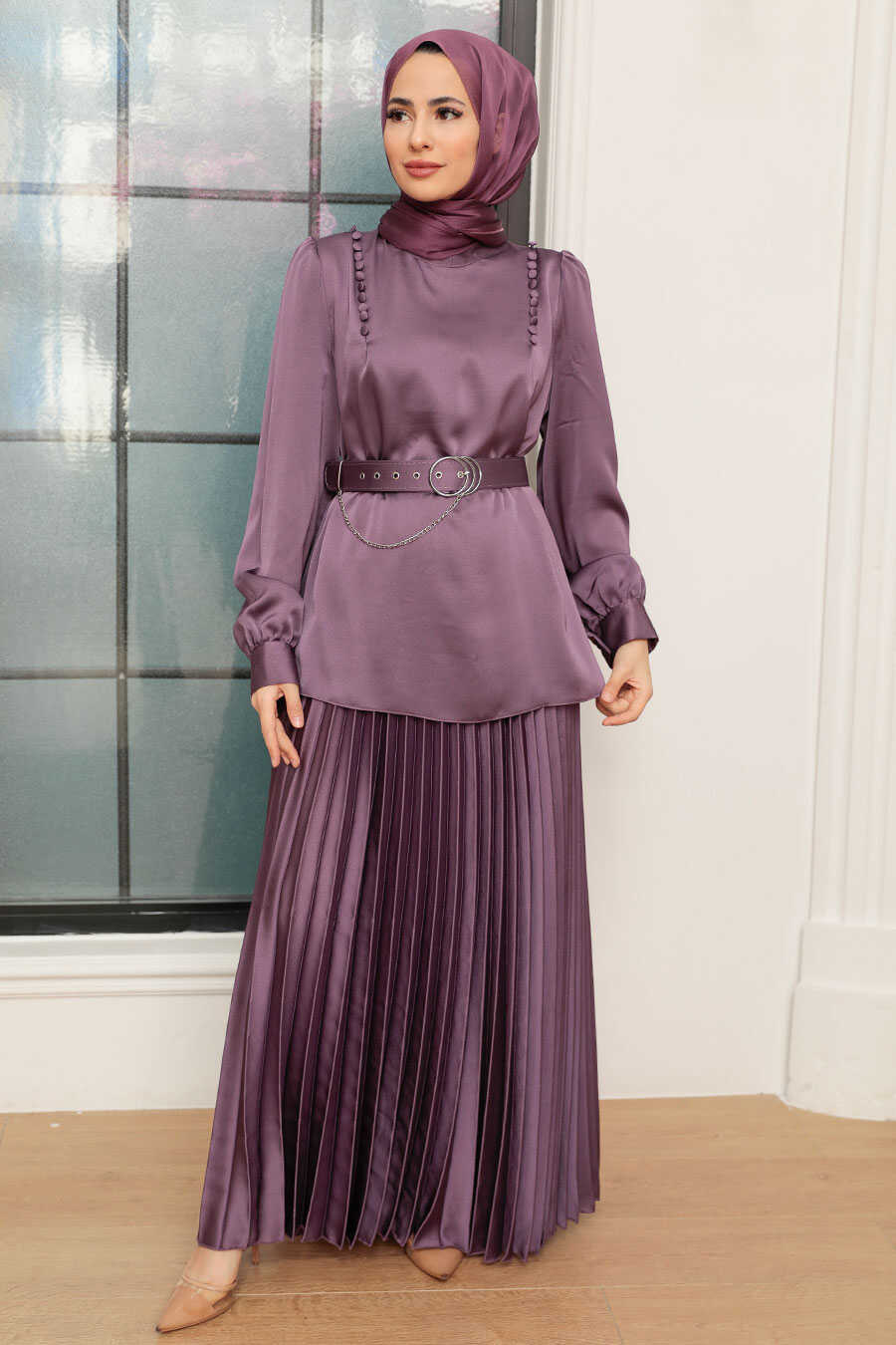 Lila Hijab Suit Dress 34621LILA