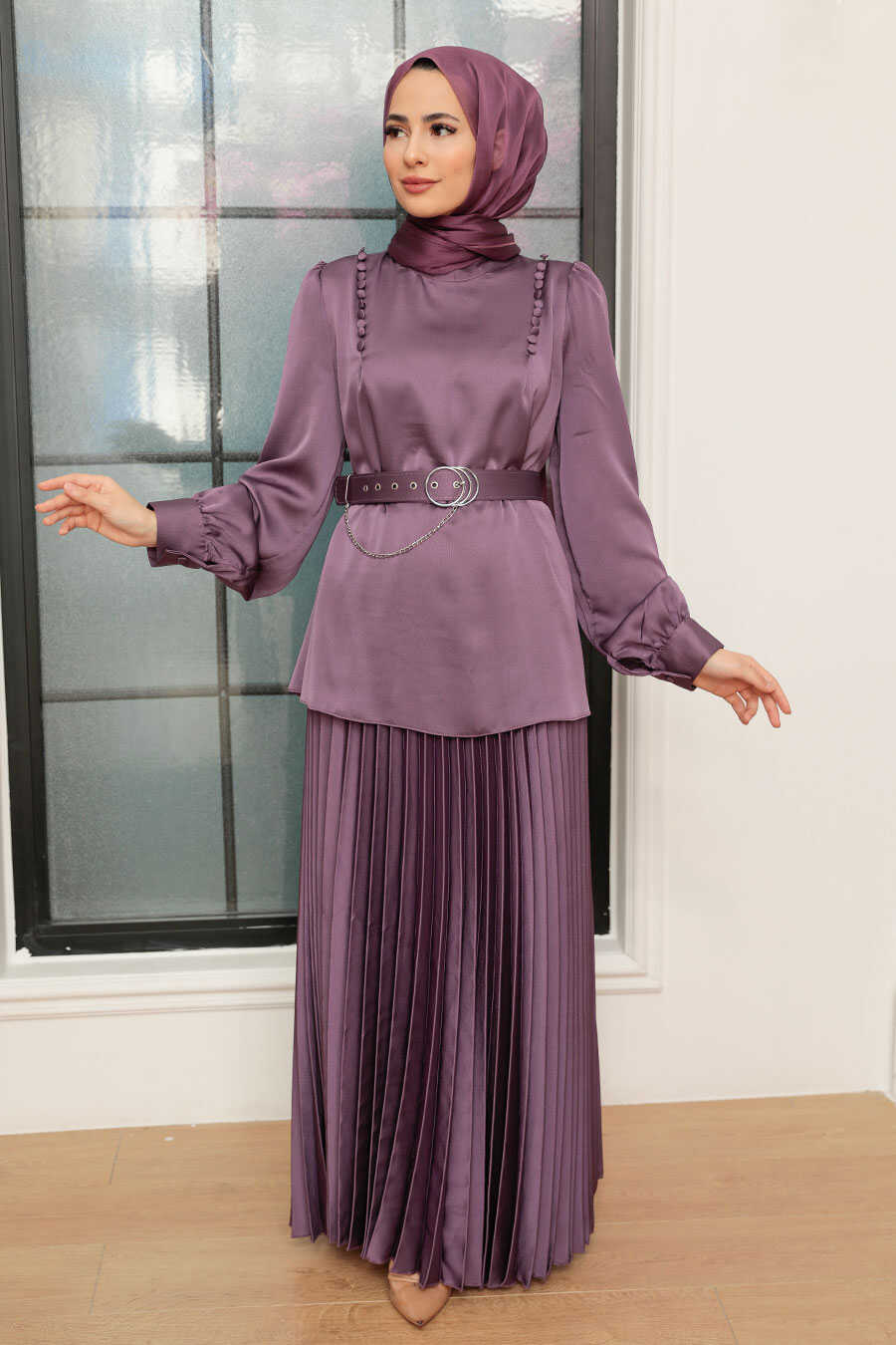 Lila Hijab Suit Dress 34621LILA
