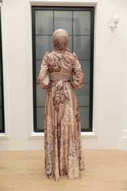 Neva Style - Luxury Mink Islamic Bridesmaid Dress 3432V - Thumbnail