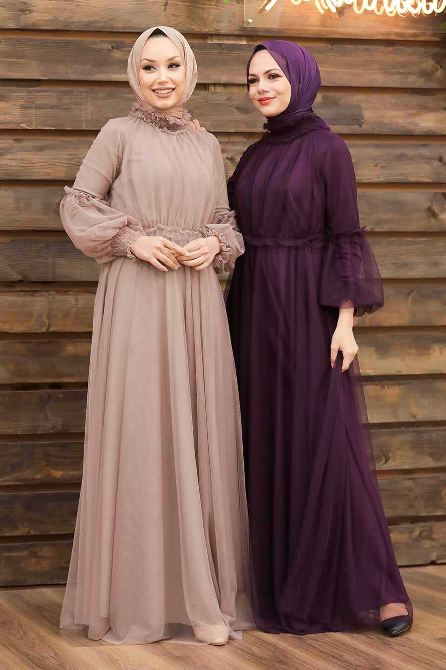 Neva Style - Luxorious Mink Muslim Wedding Gown 5474V