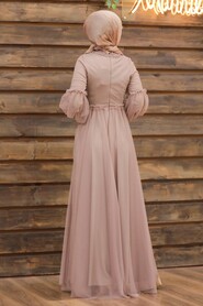 Neva Style - Luxorious Mink Muslim Wedding Gown 5474V - Thumbnail
