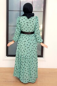Mint Hijab Dress 12250MINT - Thumbnail