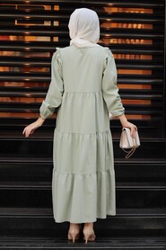 Mint Hijab Dress 7688MINT - Thumbnail
