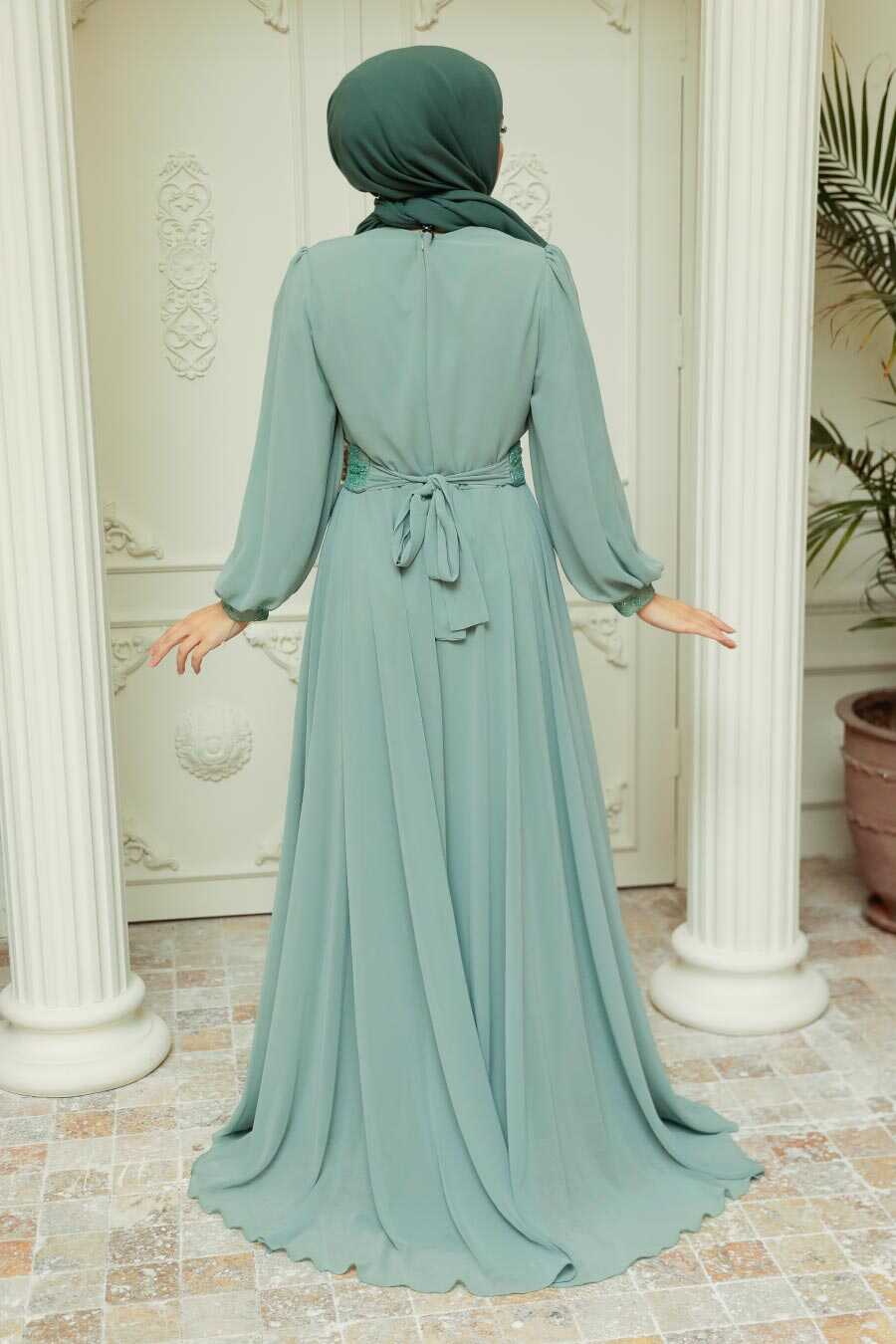 Mint Hijab Evening Dress 22071MINT