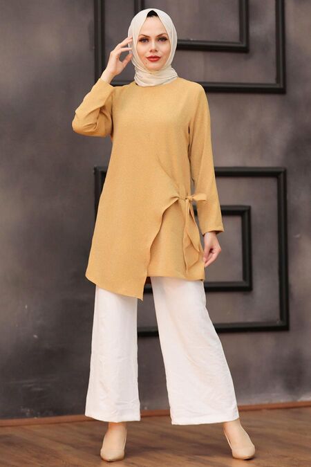 Mustard Hijab Dual Suit 3039HR - Neva-style.com