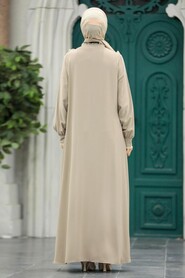 Neva Style - Beige High Quality Turkish Abaya 380100BEJ - Thumbnail