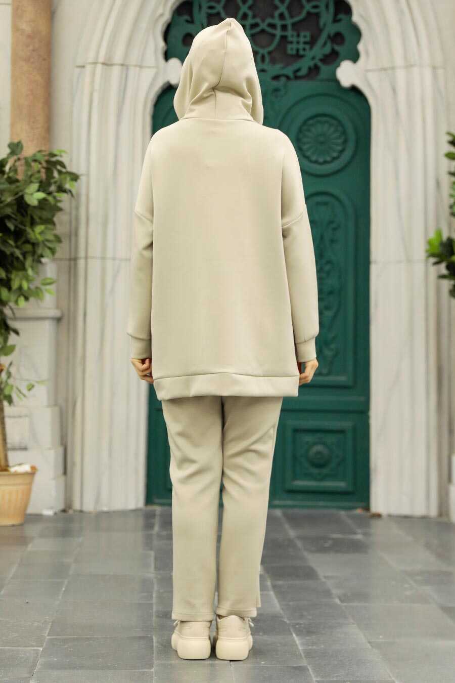 Neva Style - Beige Hijab Dual Suit 22186BEJ