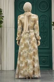 Neva Style - Beige Hijab For Women Dress 27944BEJ - Thumbnail