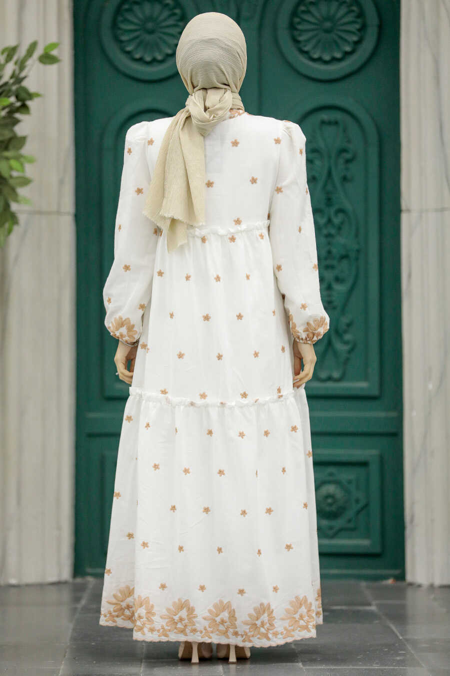 Neva Style - Beige Long Dress 1381BEJ