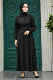 Neva Style - Beige Muslim Long Dress Style 5858BEJ - Thumbnail