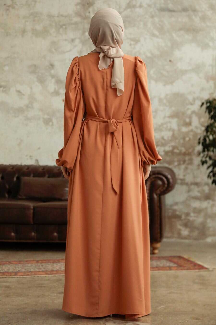 Neva Style - Biscuit Hijab Turkish Dress 5866BS