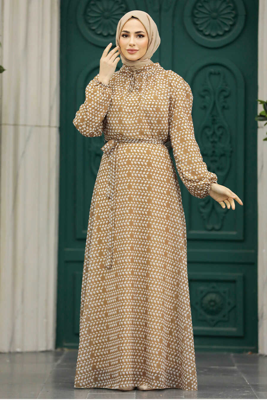 Neva Style - Biscuit Muslim Long Dress Style 279084BS
