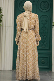 Neva Style - Biscuit Muslim Long Dress Style 279084BS - Thumbnail