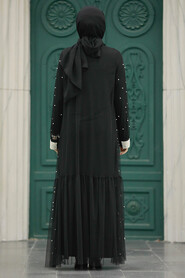 Neva Style - Black Abaya Modest Double Suit 30121S - Thumbnail