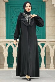 Neva Style - Black High Quality Turkish Abaya 380100S - Thumbnail