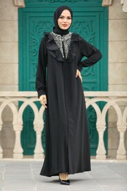 Neva Style - Black High Quality Turkish Abaya 380100S - Thumbnail