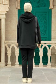 Neva Style - Black Hijab Dual Suit 22186S - Thumbnail