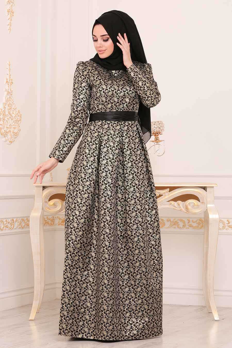 Neva Style - Black Hijab Evening Dress 24415S