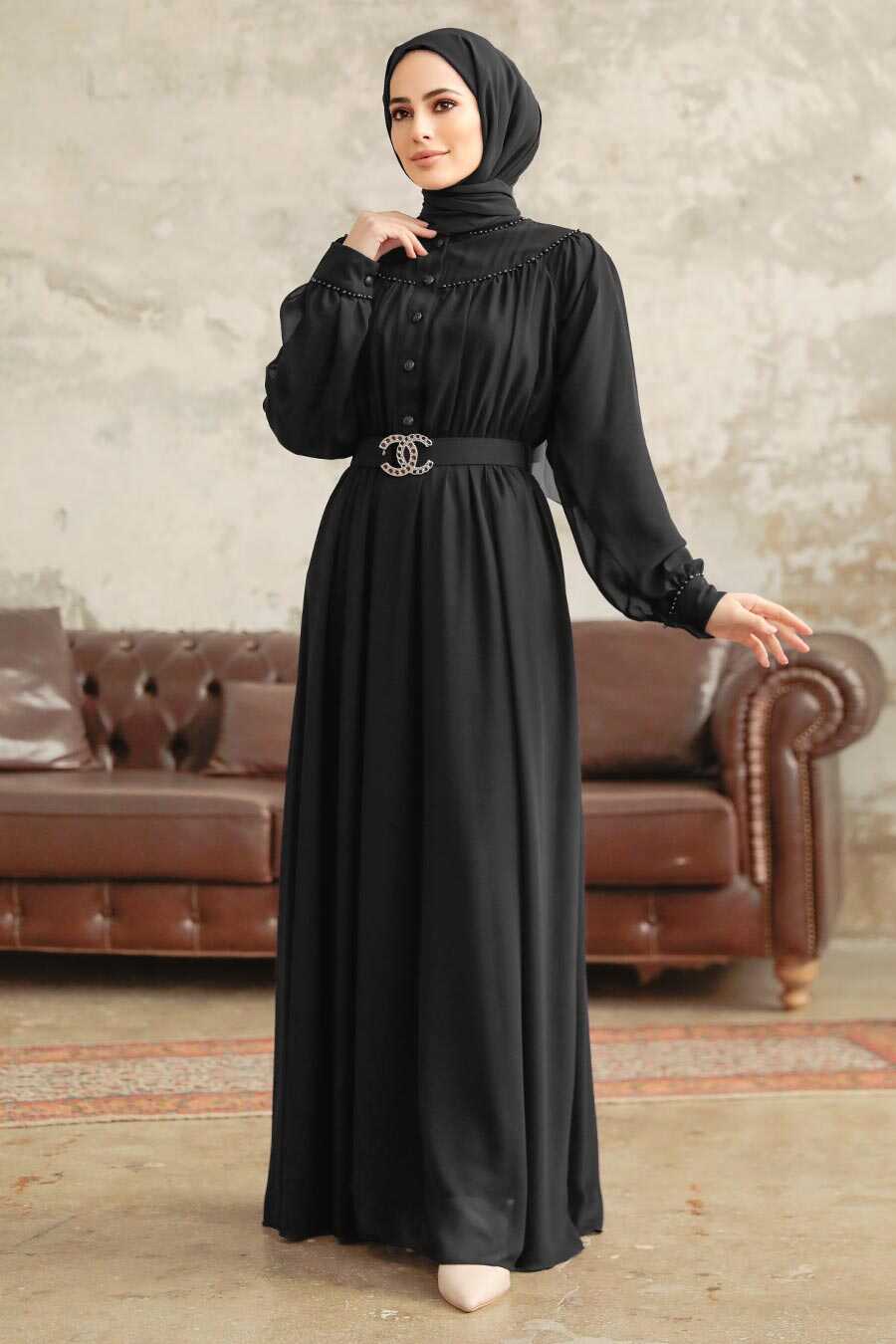 Neva Style - Black Hijab For Women Dress 33284S