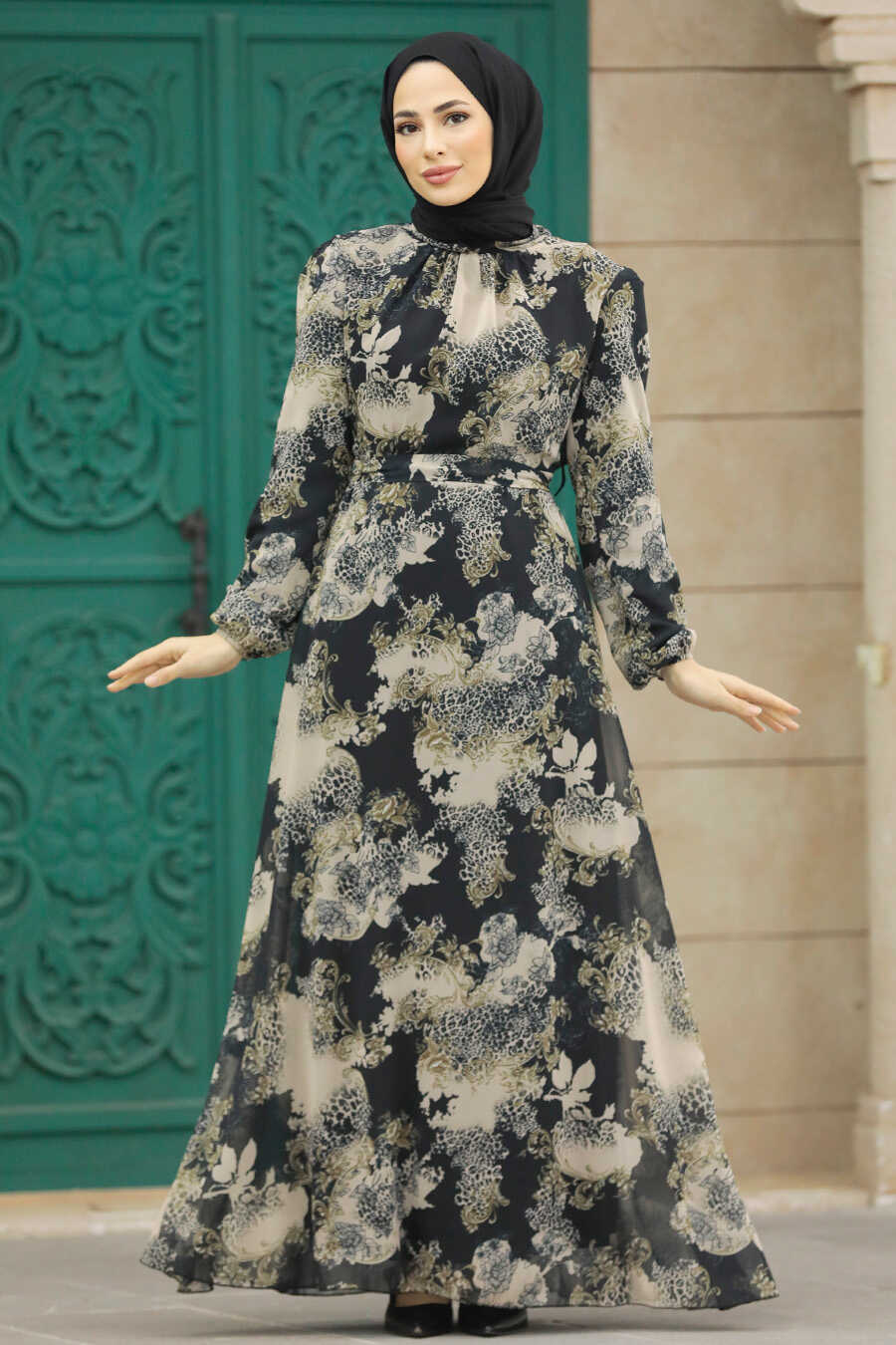 Neva Style - Black Hijab For Women Dress 27944S