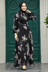 Neva Style - Black Hijab For Women Dress 27949S - Thumbnail