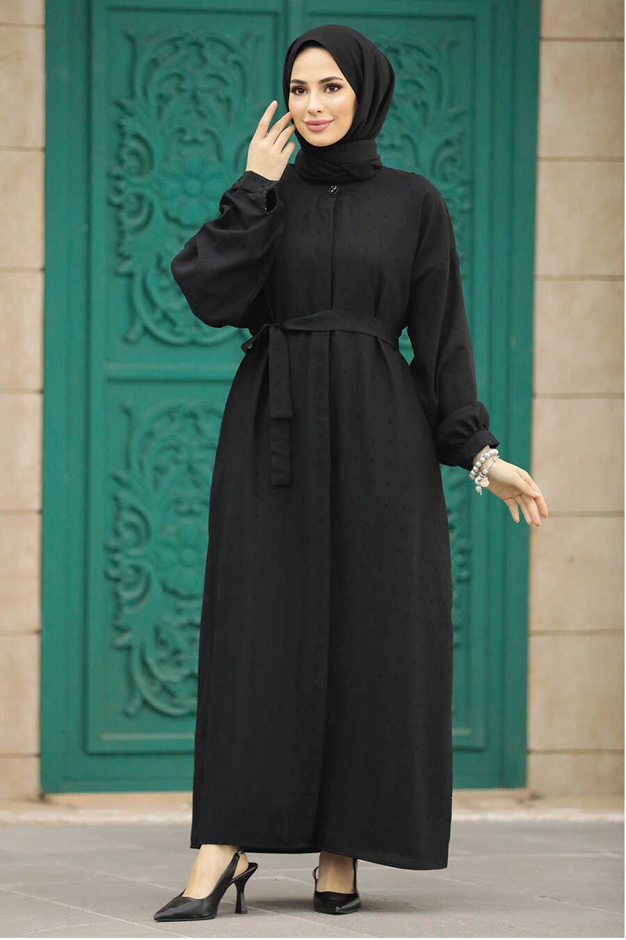 Neva Style - Black Hijab For Women Turkish Abaya 88681S