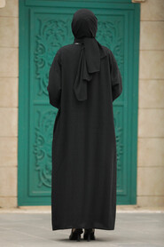 Neva Style - Black Hijab For Women Turkish Abaya 88681S - Thumbnail