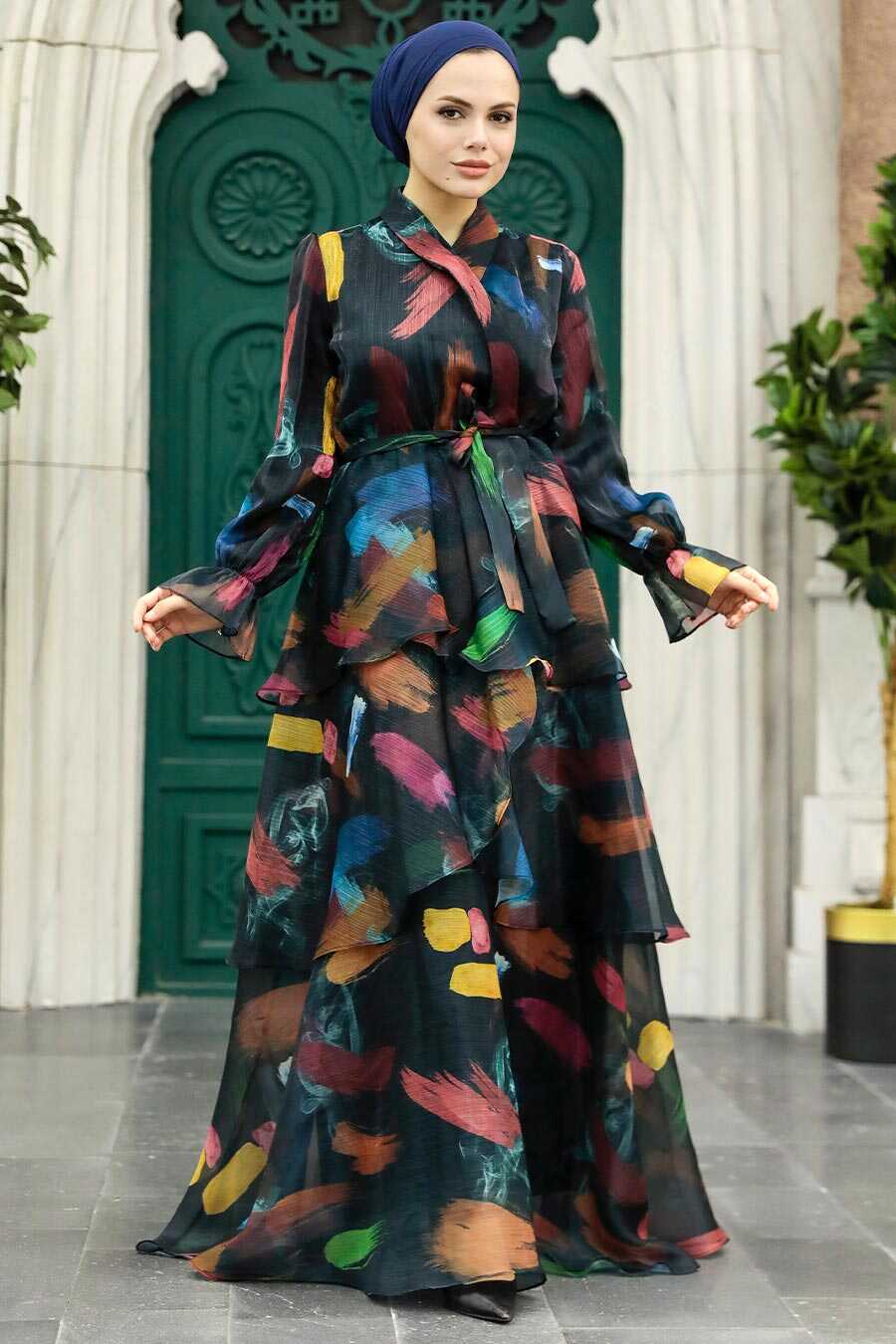 Neva Style - Black Hijab For Women Dress 3825S