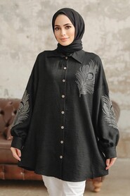 Neva Style - Black Hijab Tunic 11351S - Thumbnail