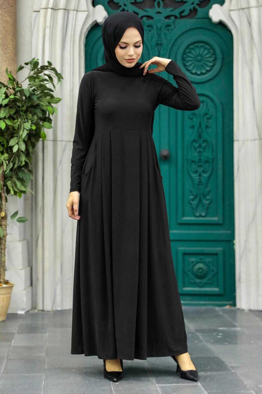Neva Style - Black Hijab Dress 18130S