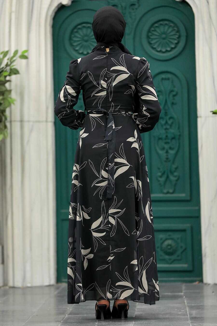 Neva Style - Black Islamic Clothing Dress 27948S