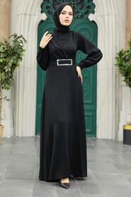 Neva Style - Black Islamic Clothing Dress 3425S - Thumbnail