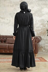Neva Style - Black Islamic Clothing Dress 5877S - Thumbnail