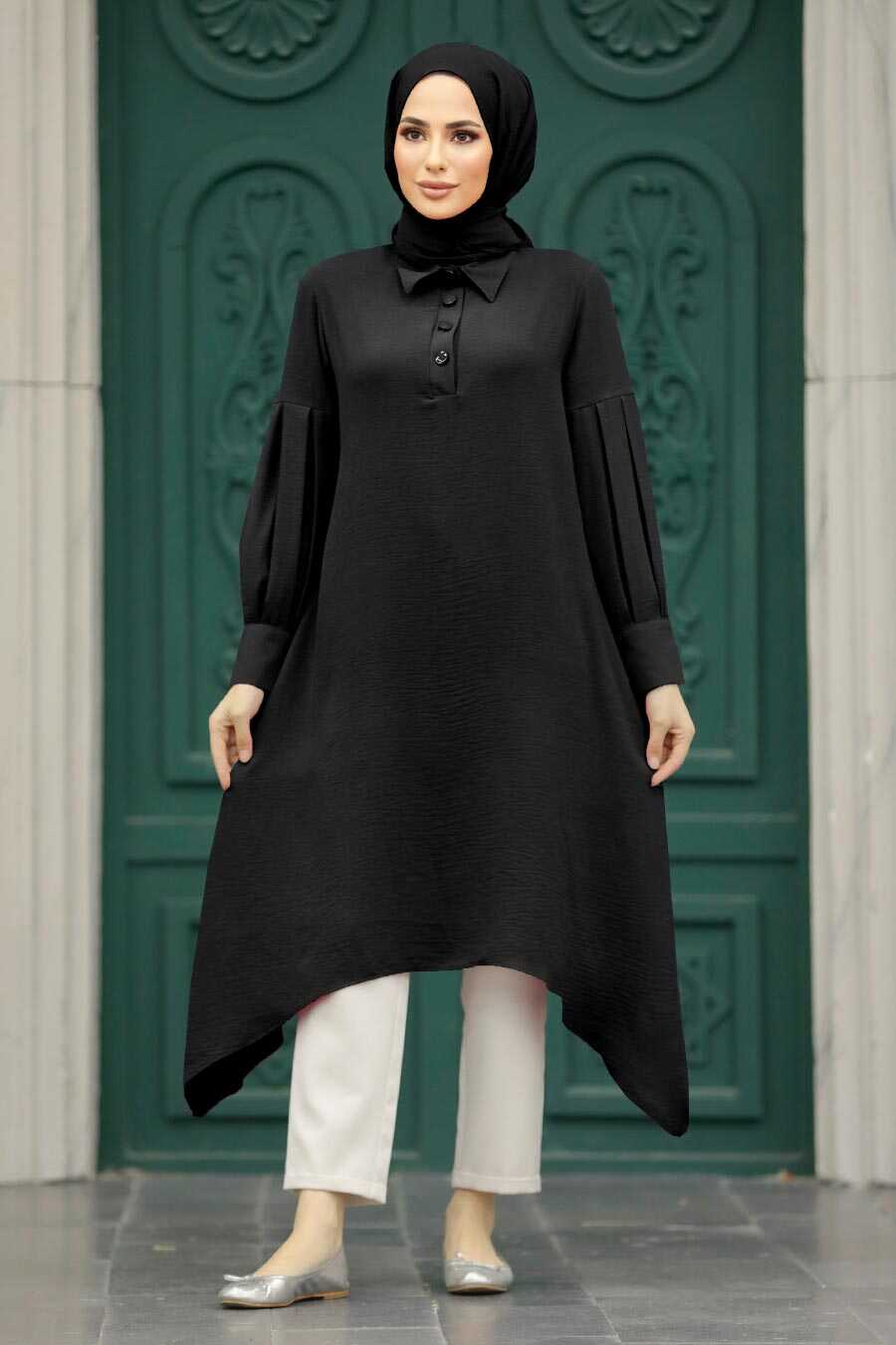 Neva Style - Black Islamic Clothing Tunic 615S