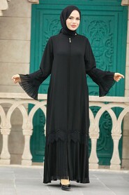 Neva Style - Black Islamic Clothing Turkish Abaya 396000S - Thumbnail