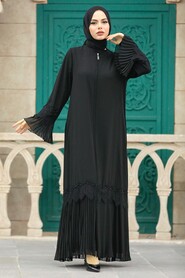 Neva Style - Black Islamic Clothing Turkish Abaya 396000S - Thumbnail
