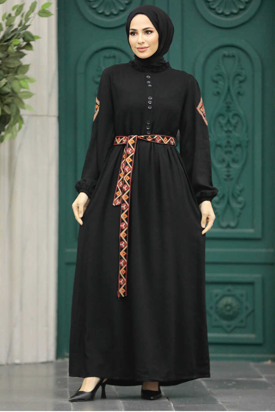 Neva Style - Black Long Muslim Dress 8858S
