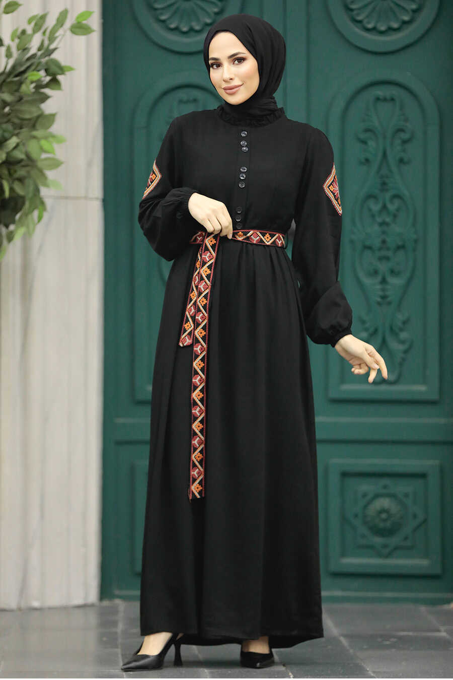 Neva Style - Black Long Muslim Dress 8858S