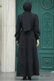 Neva Style - Black Long Sleeve Dress 617S - Thumbnail