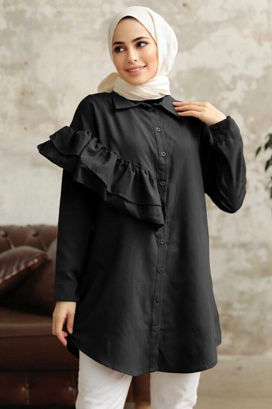 Neva Style - Black Long Sleeve Tunic 11281S