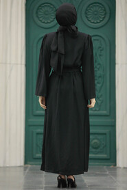 Neva Style - Black Long Sleeve Turkısh Abaya 8980S - Thumbnail