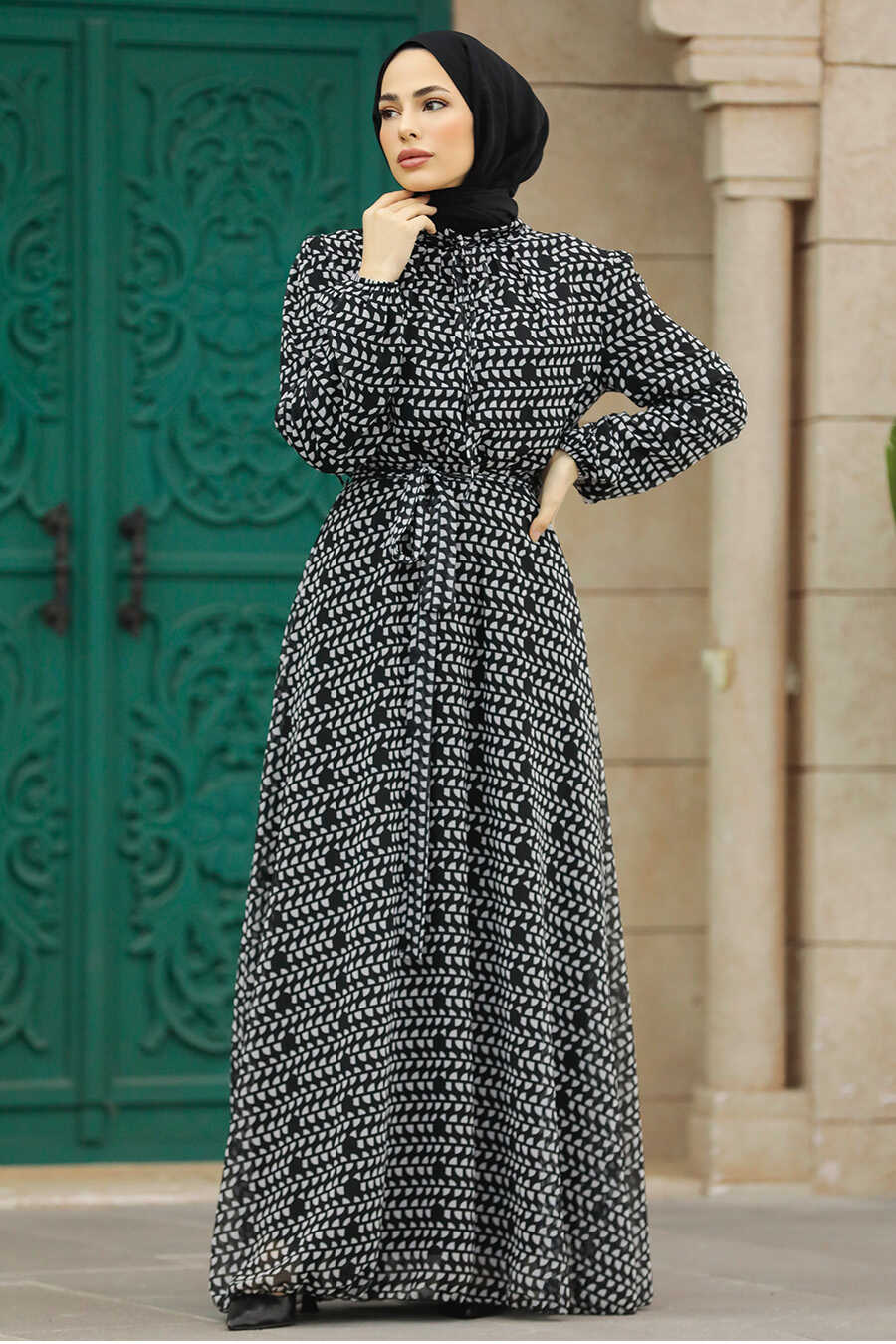Neva Style - Black Muslim Long Dress Style 279084S