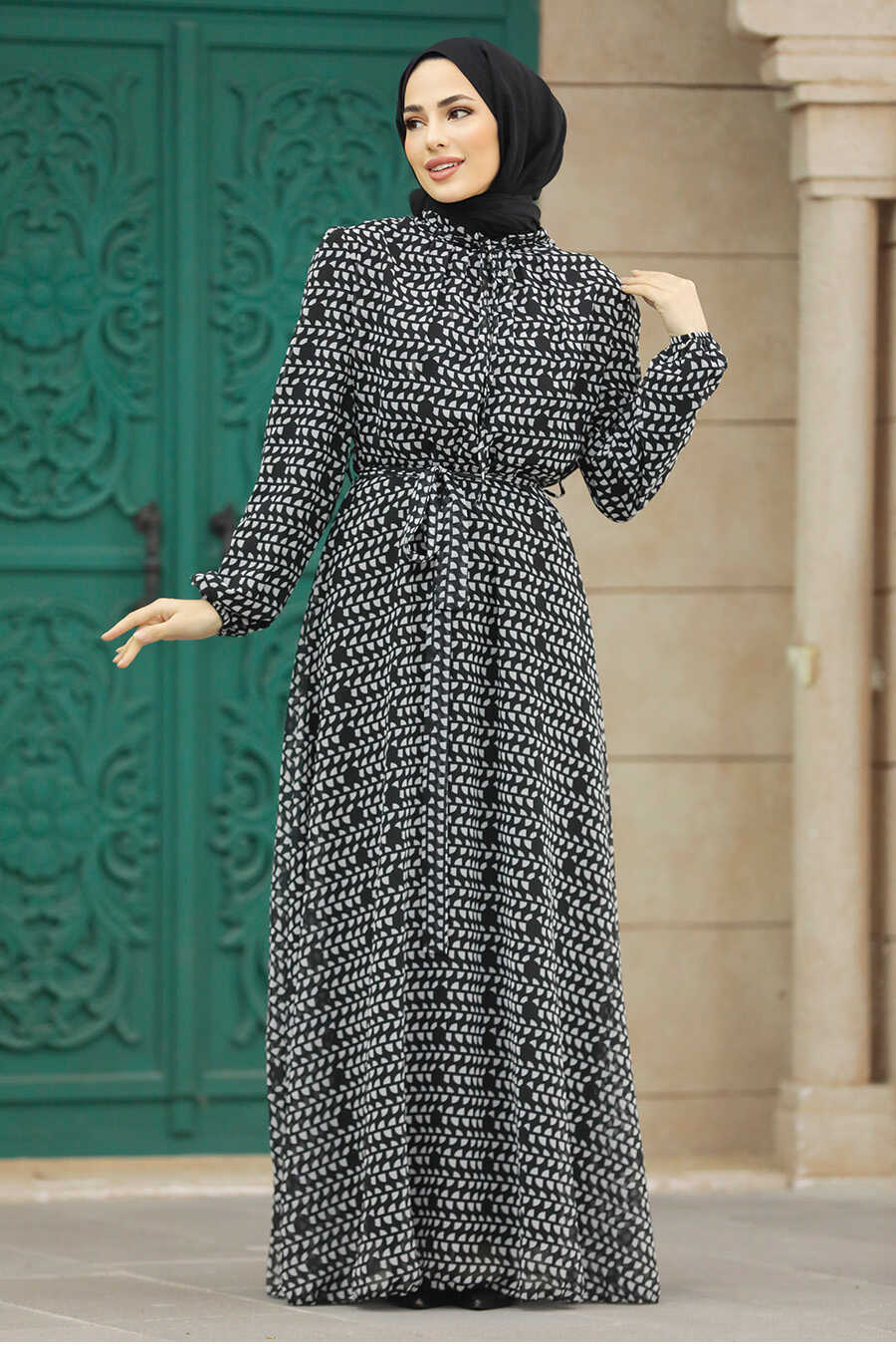 Neva Style - Black Muslim Long Dress Style 279084S