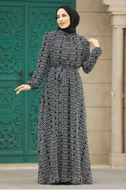 Neva Style - Black Muslim Long Dress Style 279084S - Thumbnail