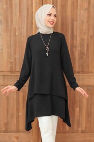 Neva Style - Black Women Tunic 14950S - Thumbnail