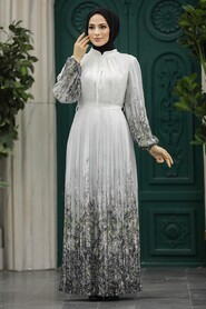 Neva Style - Black Long Dress for Muslim Ladies 38402S - Thumbnail